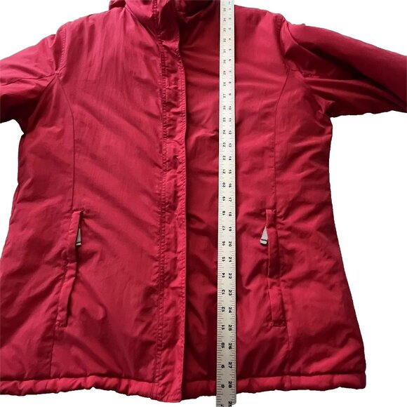 Weather Stoppers by Totes Hooded Coat sz L Pockets Quilted Lining Zip Red - Picture 7 of 9